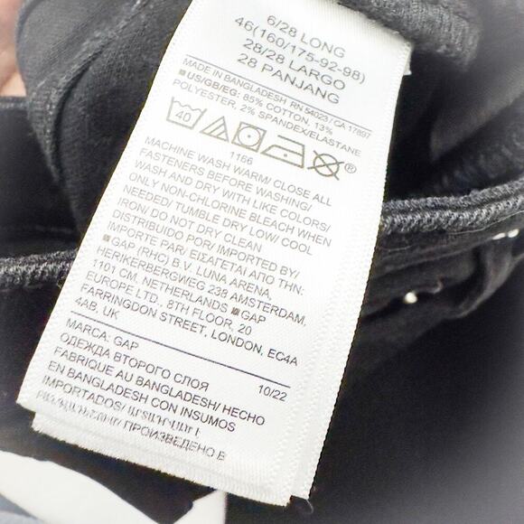 Gap Classic Straight Black Denim Jeans Size 6 /. 28 Long term - Picture 8 of 9